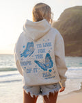 "To Live For the Hope of it All" Hoodie, adjustable drawstring hood and pocket, in Heather - coastal preppy aesthetic beach style by Pink Palm Puff
